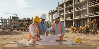 مهندسون في موقع البناء